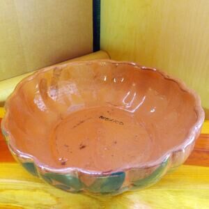 Authentic Handmade Mexican Salsa Bowl. Made Of Traditional Clay.